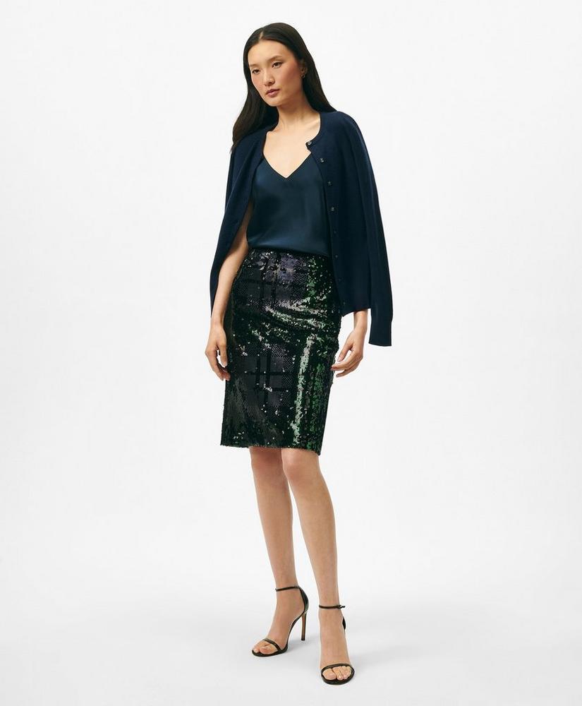 Pencil Skirt in Sequined Black Watch Product Image