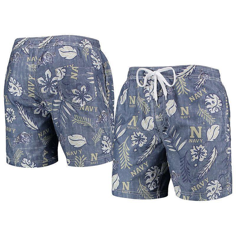 Mens Wes & Willy Midshipmen Vintage Floral Swim Trunks Blue Product Image