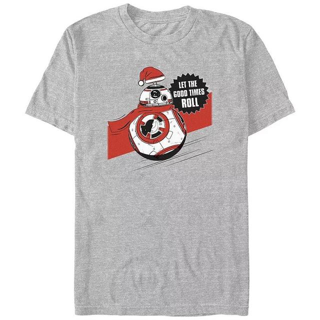 Big & Tall Star Wars BB-8 Let The Good Times Roll Graphic Tee, Mens Athletic Grey Product Image