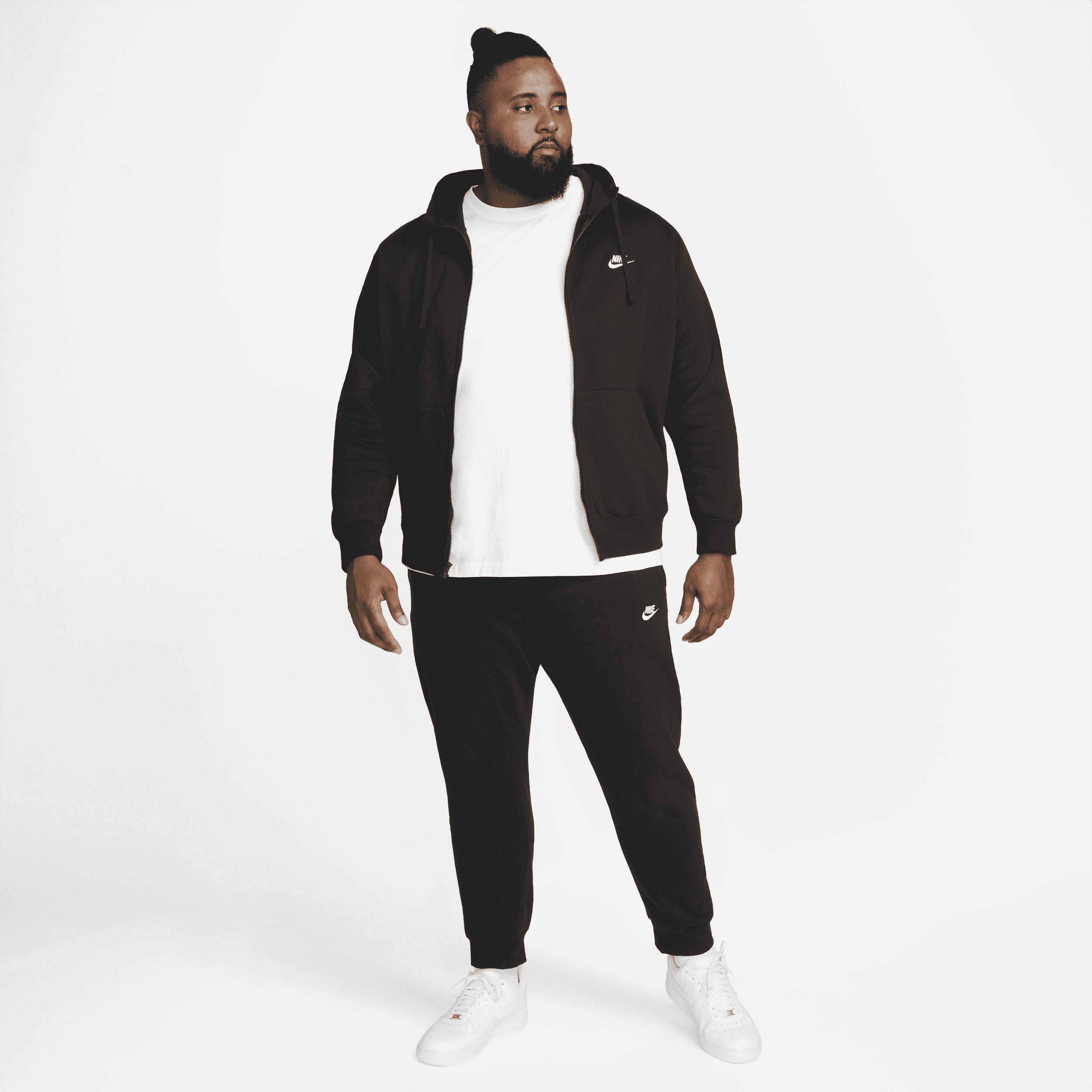 Nike Mens Nike Club Full-Zip Hoodie - Mens White/Dark Grey Heather Product Image