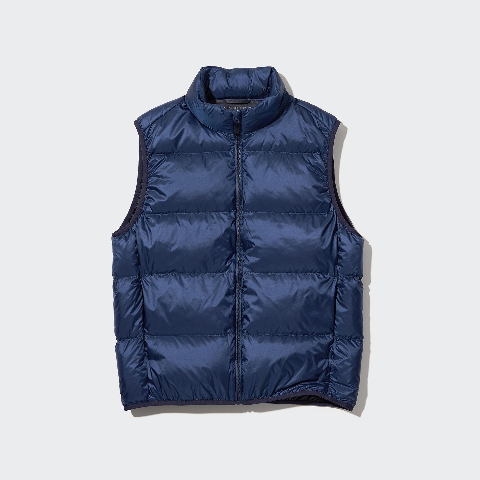 UNIQLO US Men's Ultra Light Down Vest (Wide Quilt) with Anti-Static Blue XS UNIQLO US  XS  male Product Image