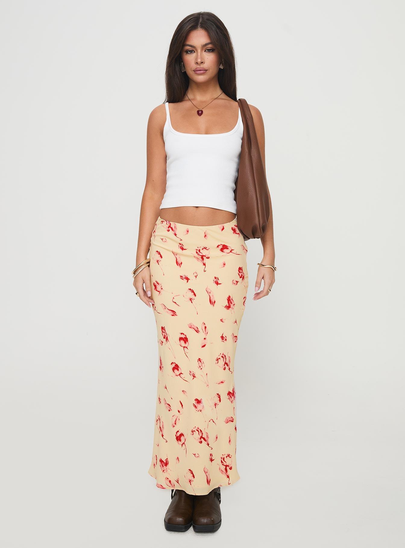 Mangoes Maxi Skirt Cream Product Image