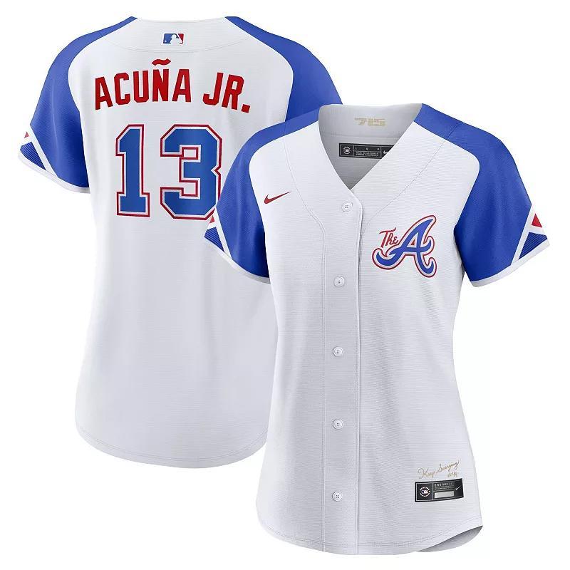 Womens Nike Ronald Acuna Jr. White Atlanta Braves 2023 City Connect Replica Player Jersey - White Product Image