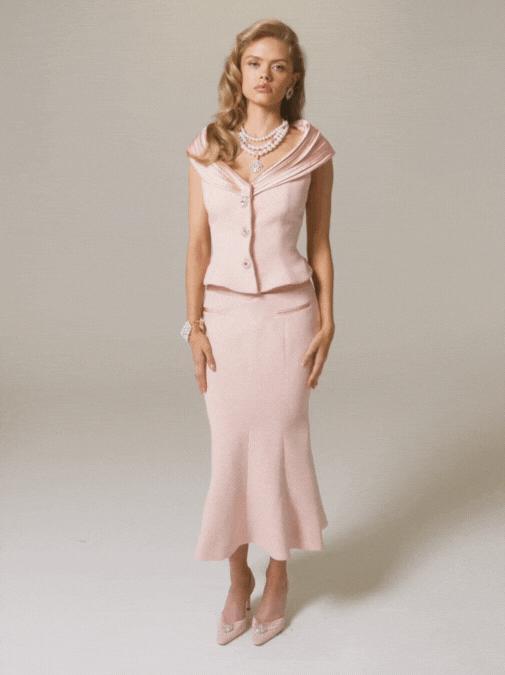 Belle Satin Skirt (Light Pink) (Final Sale) Product Image