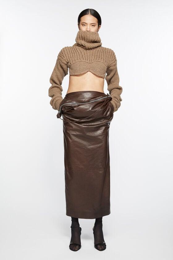 Leather zipper tape skirt Product Image