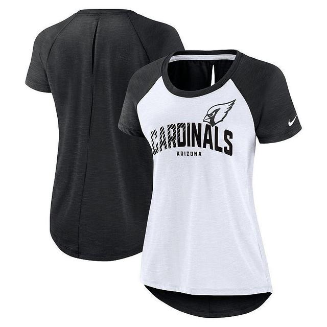 Womens Nike /Heather Black Arizona Cardinals Back Cutout Raglan T-Shirt Product Image