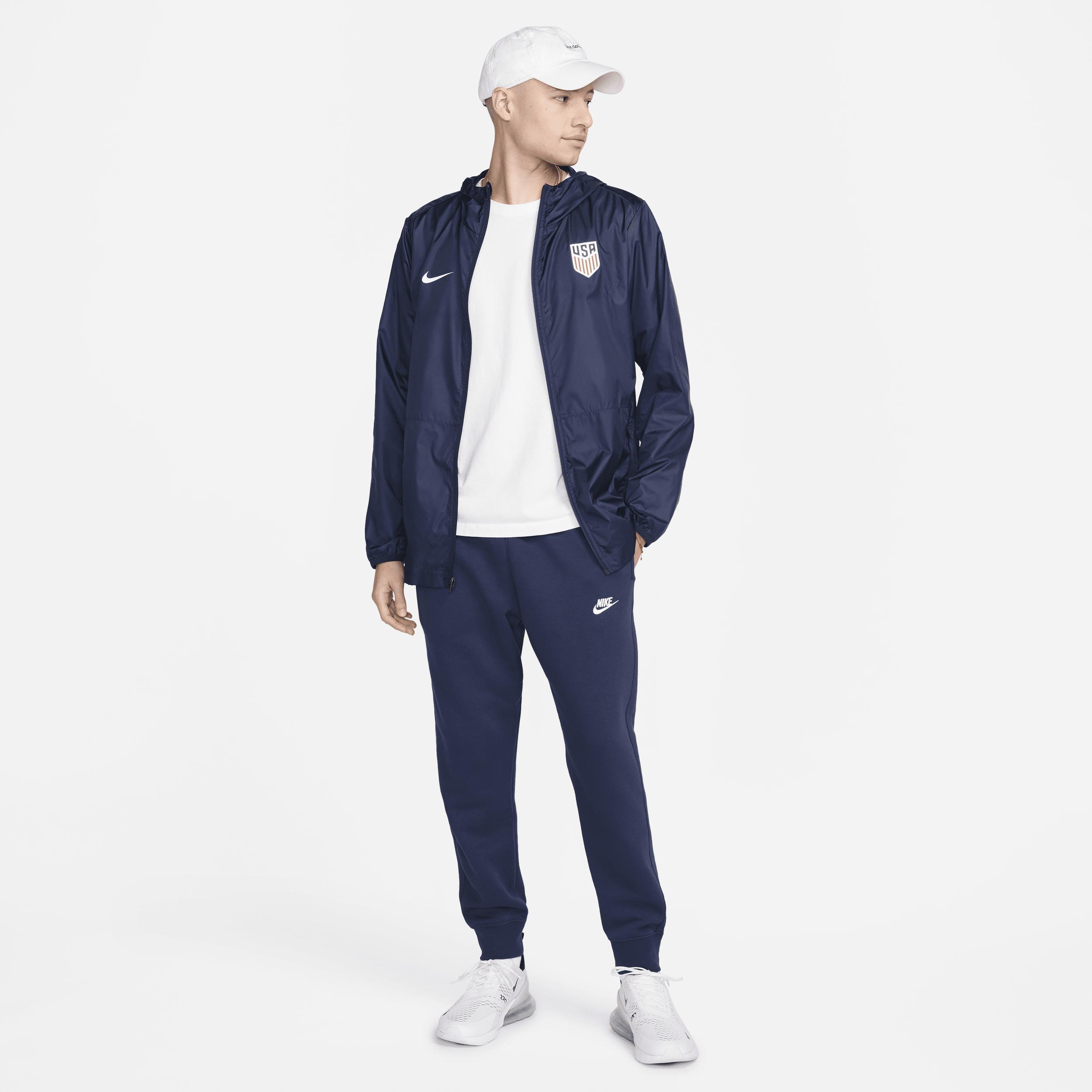 Nike Mens Navy Usmnt 2024 Academy Pro Performance Hoodie Full-Zip Rain Jacket Product Image