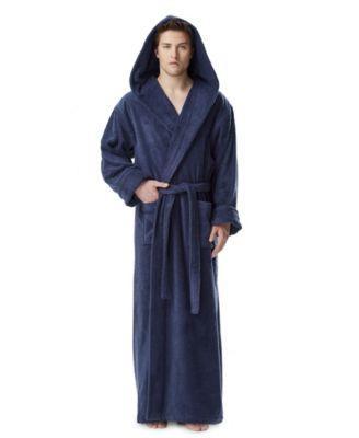 Arus Mens Thick Full Ankle Length Hooded Turkish Cotton Bathrobe Product Image