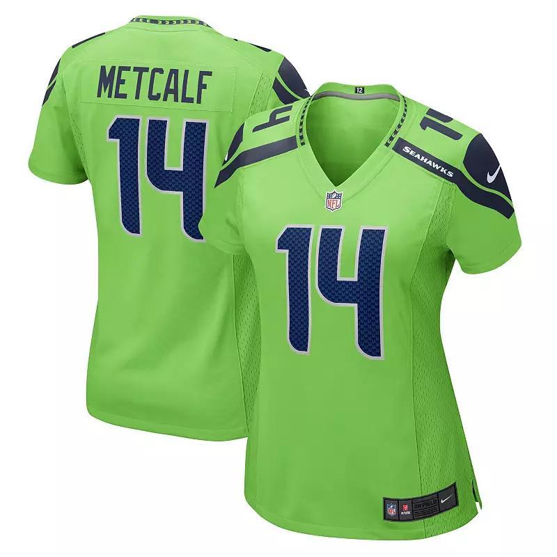 Womens Nike DK Metcalf Neon Green Seattle Seahawks Game Jersey Product Image