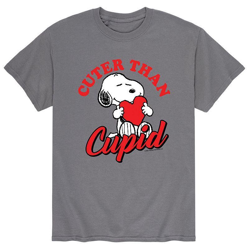 Mens Peanuts Cuter Cupid Tee Grey Product Image