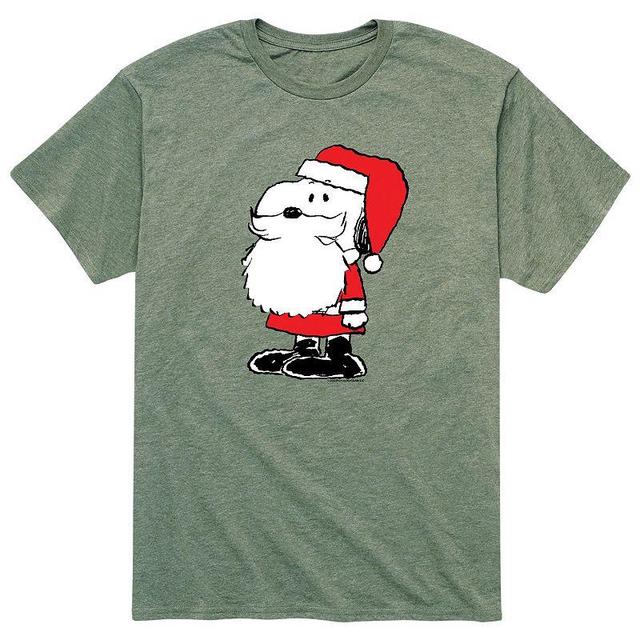 Mens Peanuts Santa Dog Tee Athletic Grey Product Image