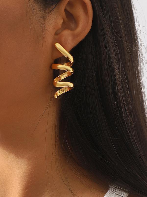 Geometric Solid Color Drop Earrings Product Image