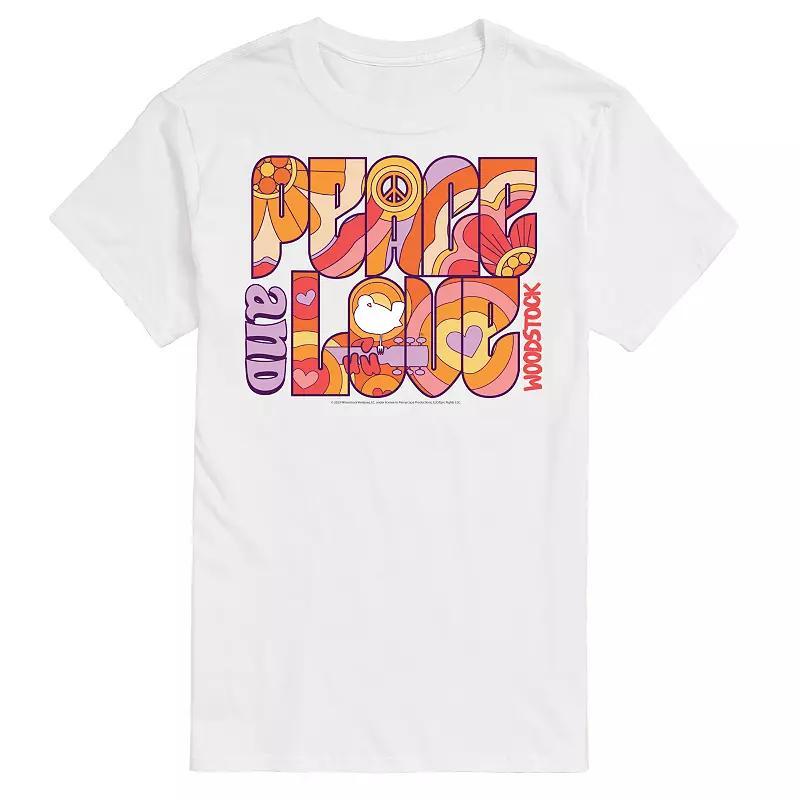 Big & Tall Woodstock Peace And Love Graphic Tee, Mens Product Image