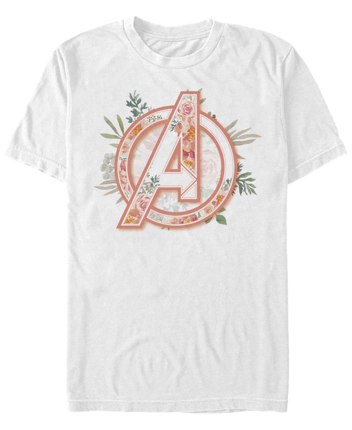 Mens Marvel Avengers Soft Floral Fill Logo Tee Product Image