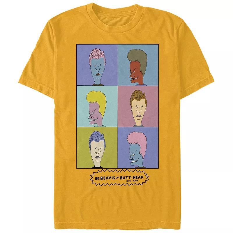 Mens Beavis And Butt-Head Pop Art Portraits Graphic Tee Product Image