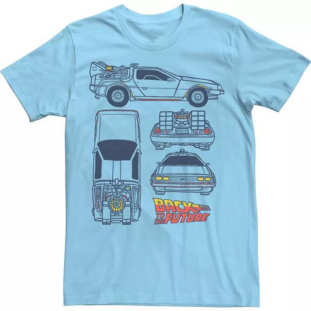 Mens Back To The Future DeLorean Blueprint Logo Tee Product Image