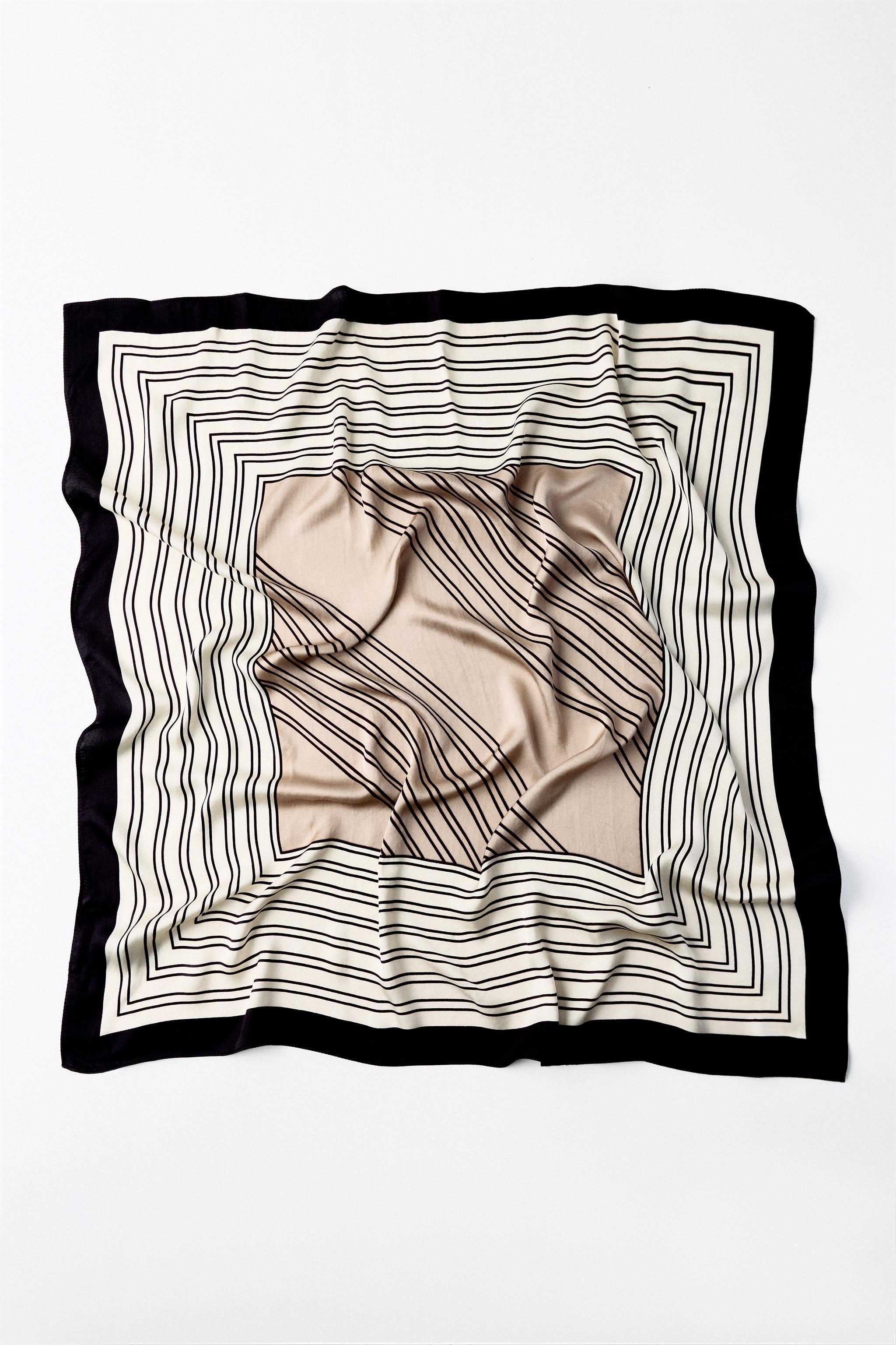 SATIN EFFECT STRIPED SCARF Product Image