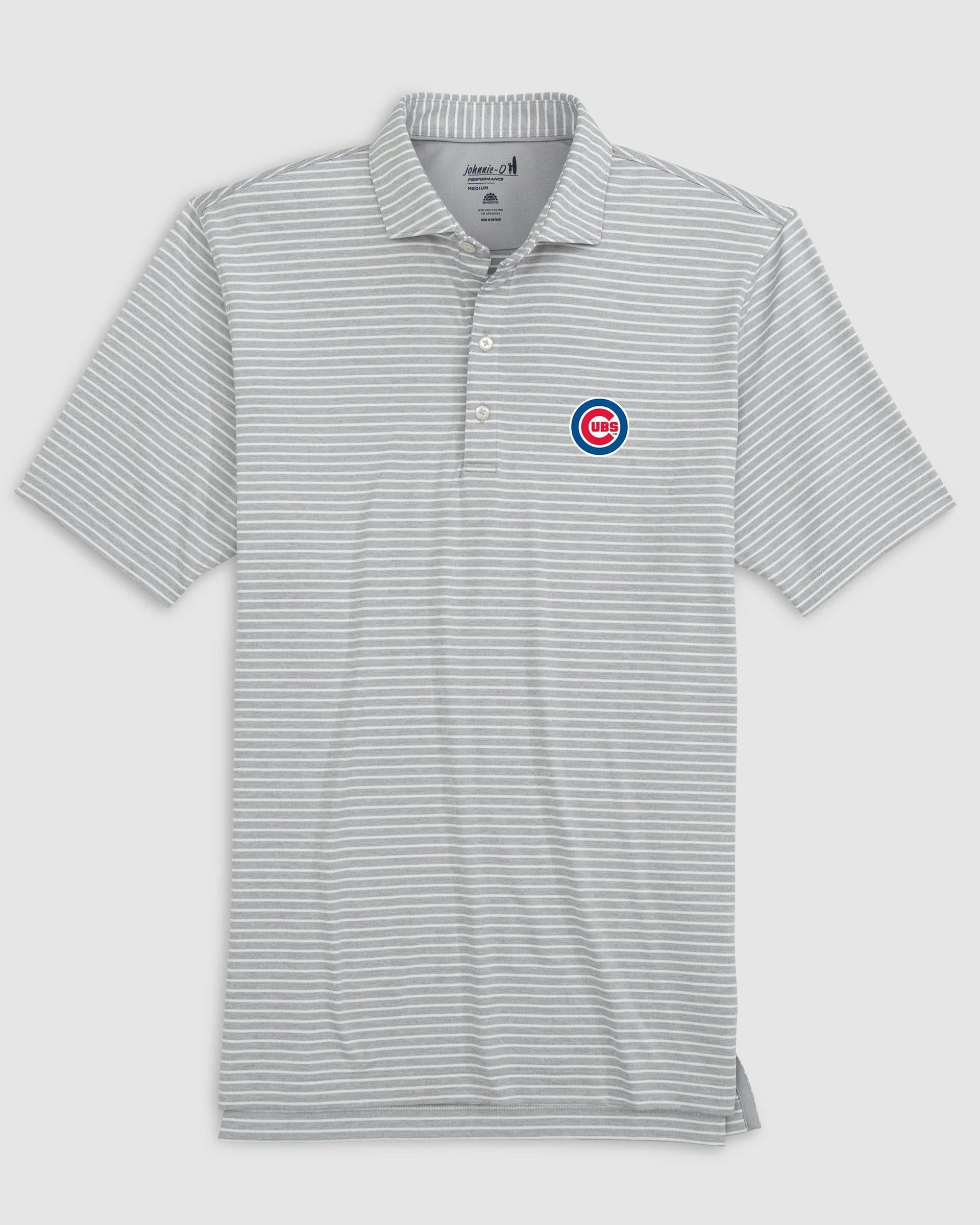 Chicago Cubs Clipper Striped Jersey Performance Polo Product Image