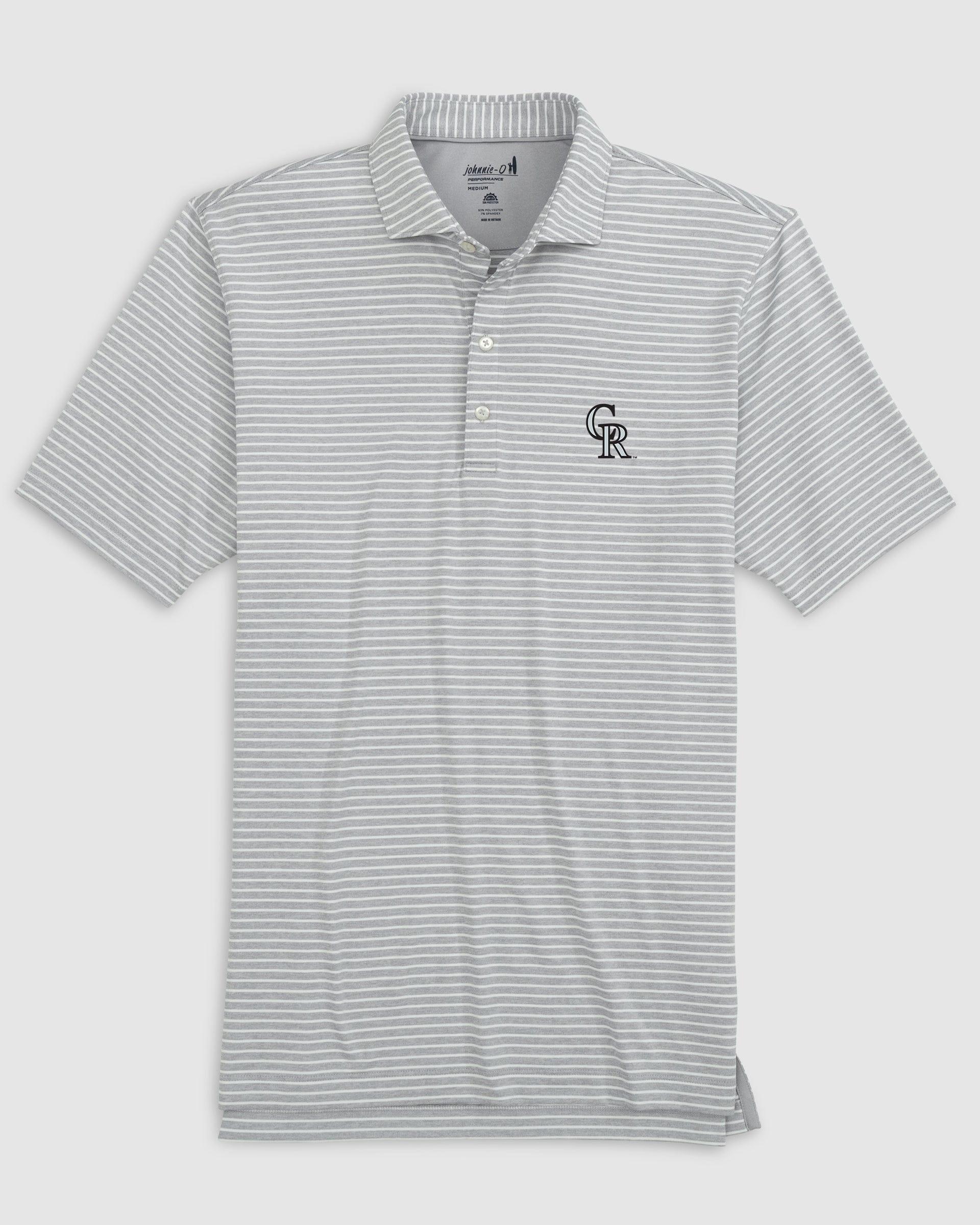 johnnie-O Colorado Rockies Clipperr Striped Jersey Performance Polo Product Image