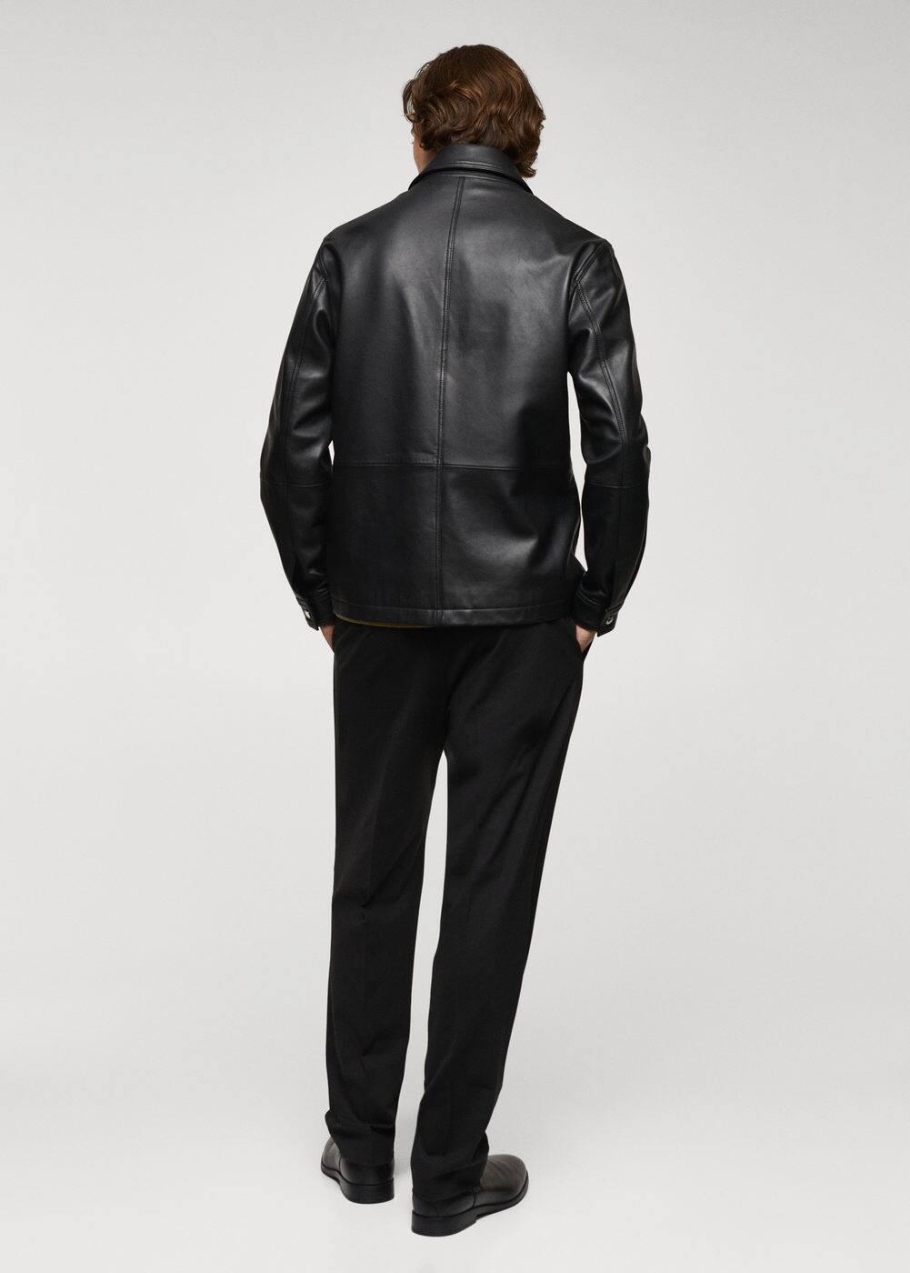 MANGO MAN - 100% nappa leather jacket blackMen Product Image