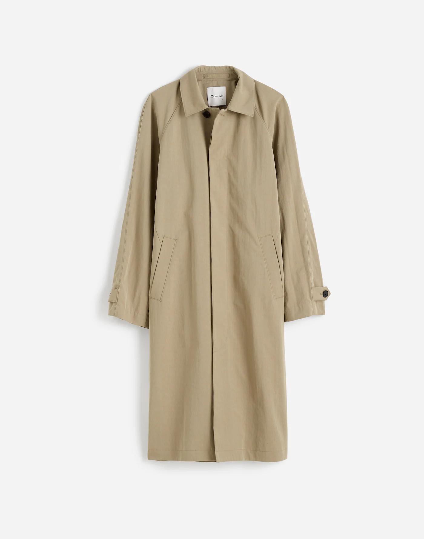 Raglan-Sleeve Trench Coat in Italian Twill Product Image