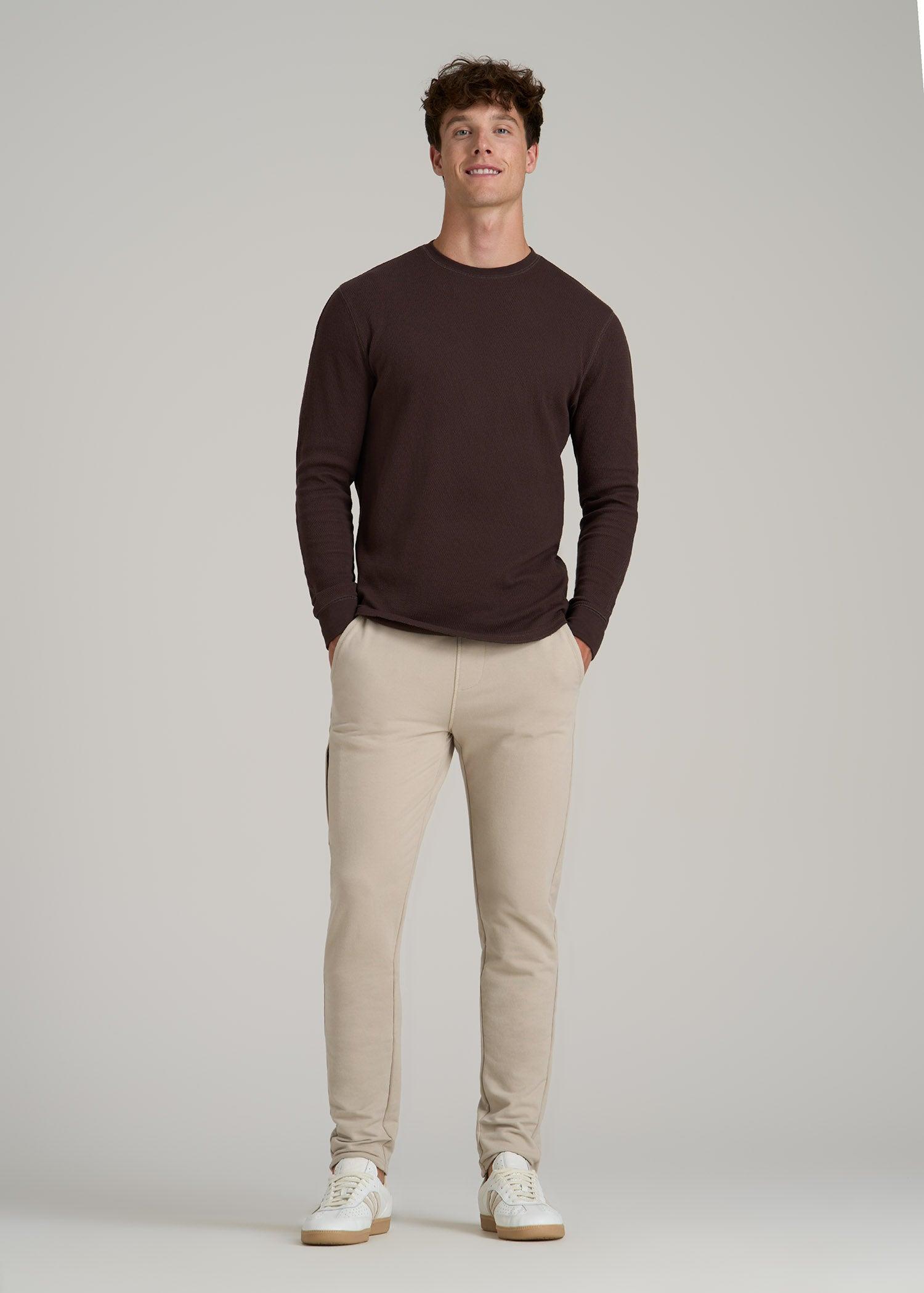 Double Honeycomb Thermal Crewneck for Tall Men in Espresso Male Product Image