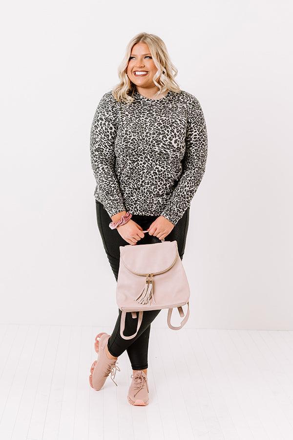 Play It Cozy Leopard Sweatshirt  Curves Product Image