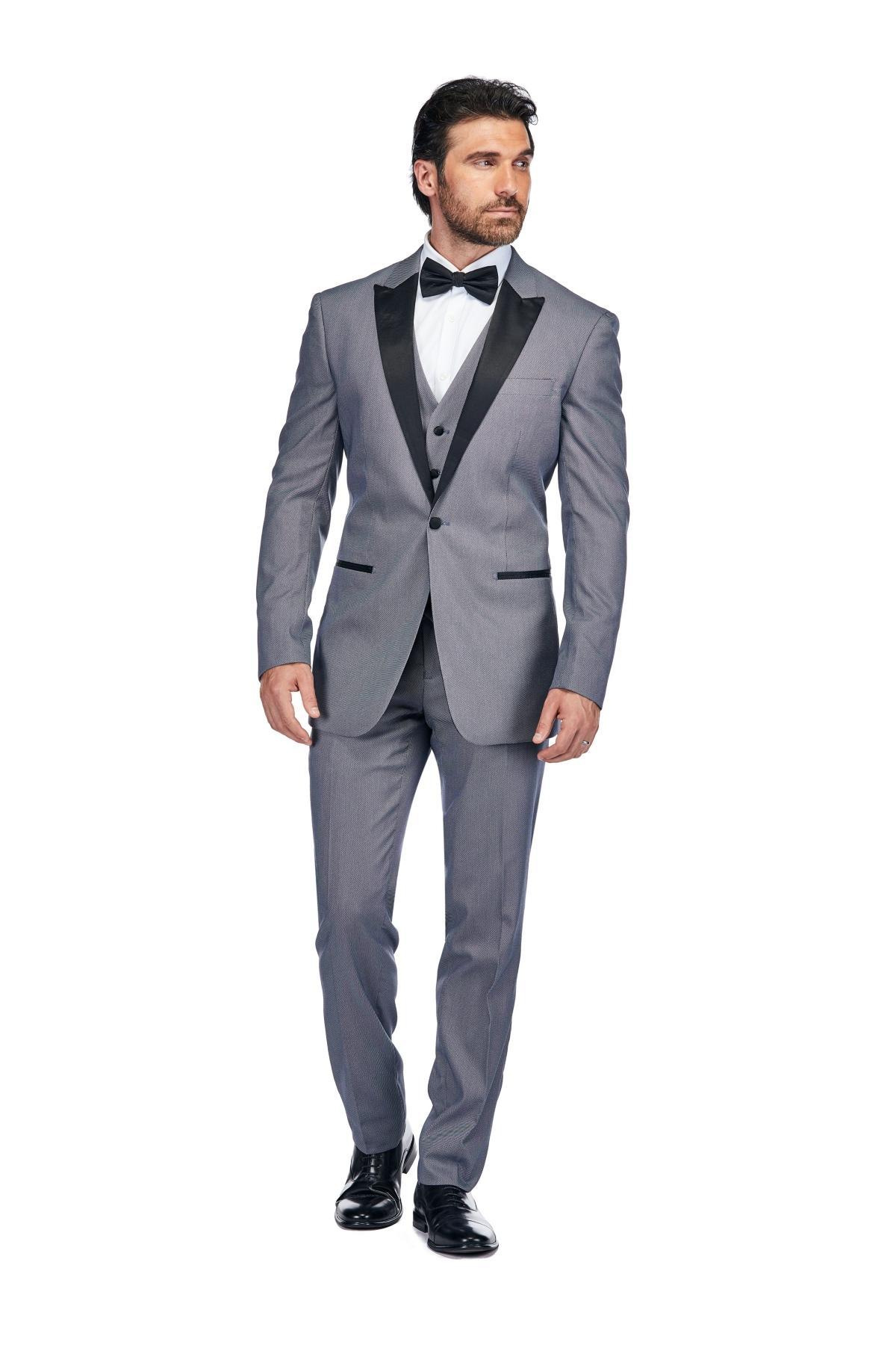 Gino Vitale Mens 3 Piece Birdseye Peak Lapel Tuxedo Set Product Image