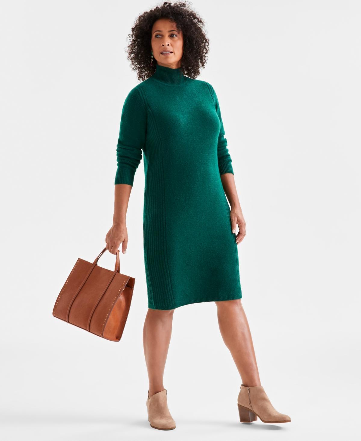 Style & Co Womens Mock-Neck Sweater Dress, Created for Macys Product Image