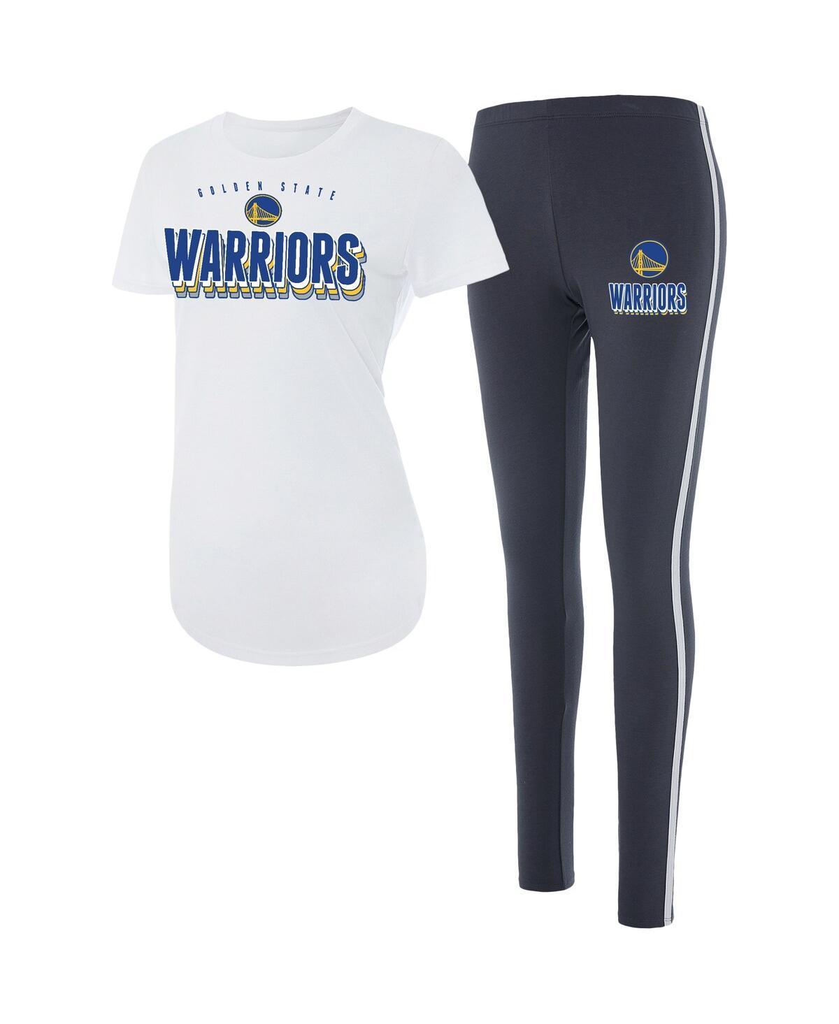 Womens Concepts Sport /Charcoal Golden State Warriors Sonata T-Shirt & Leggings Sleep Set Product Image