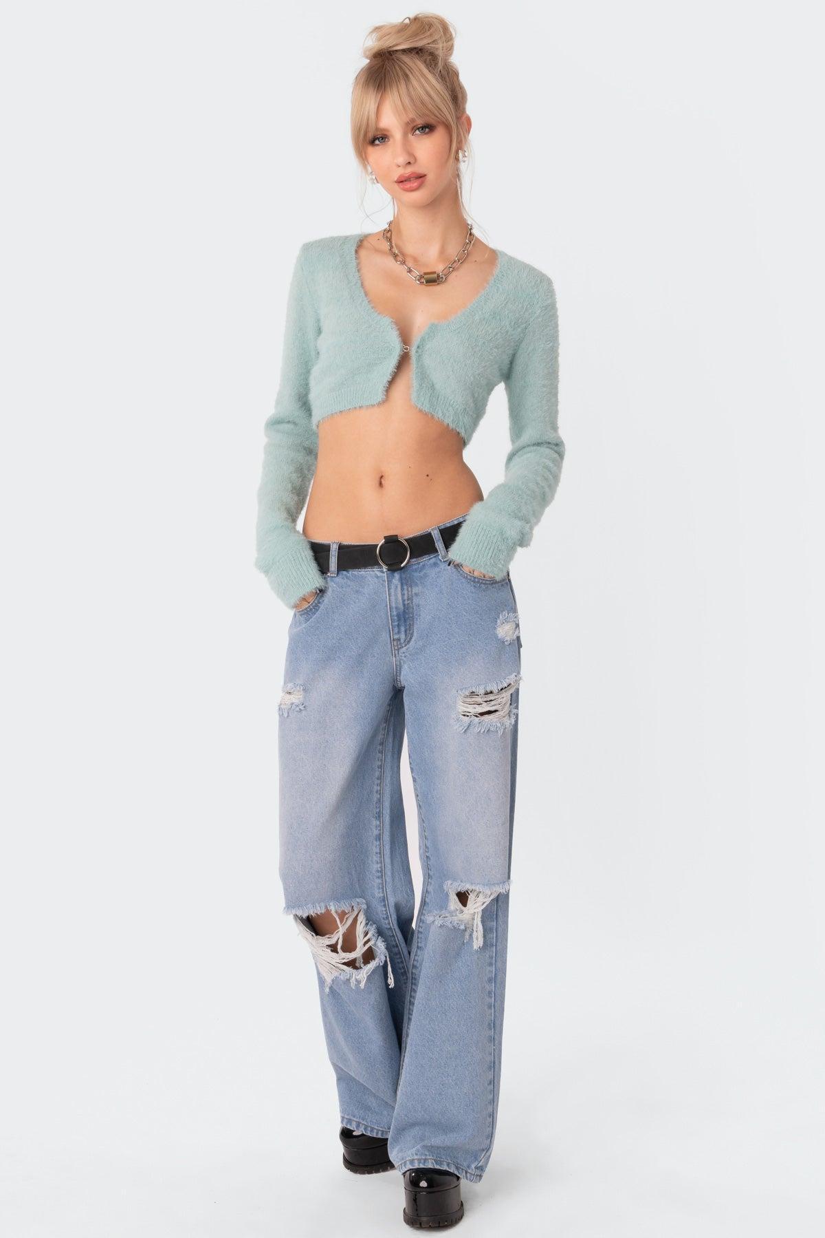 Distressed Low Rise Boyfriend Jeans product image