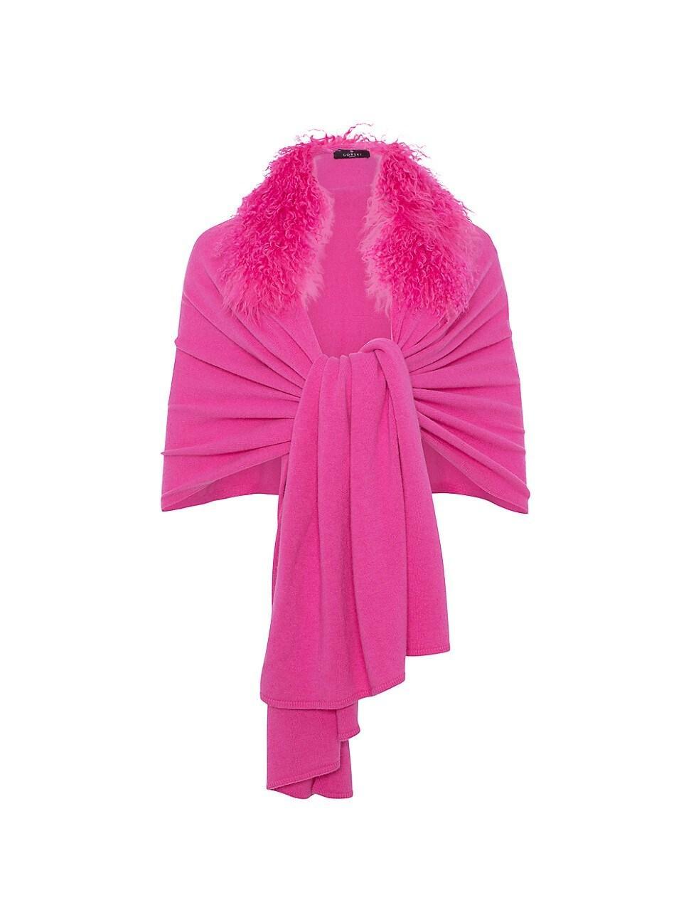 Womens Stole with Select Mongolian Lamb Trim Product Image