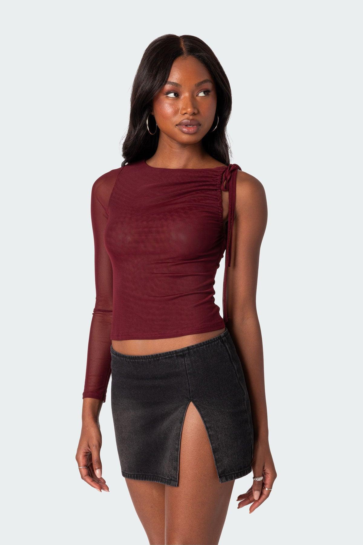 Jupiter One Shoulder Mesh Top Product Image