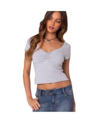 Women's Ava V Neck Ruched Top Product Image