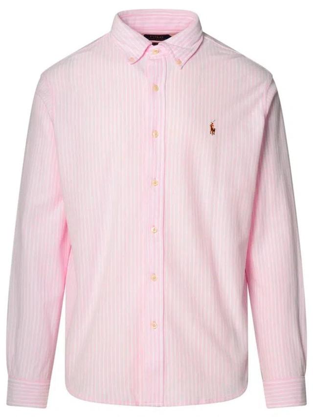 Polo Pony Checked Cotton Shirt In Pink Product Image