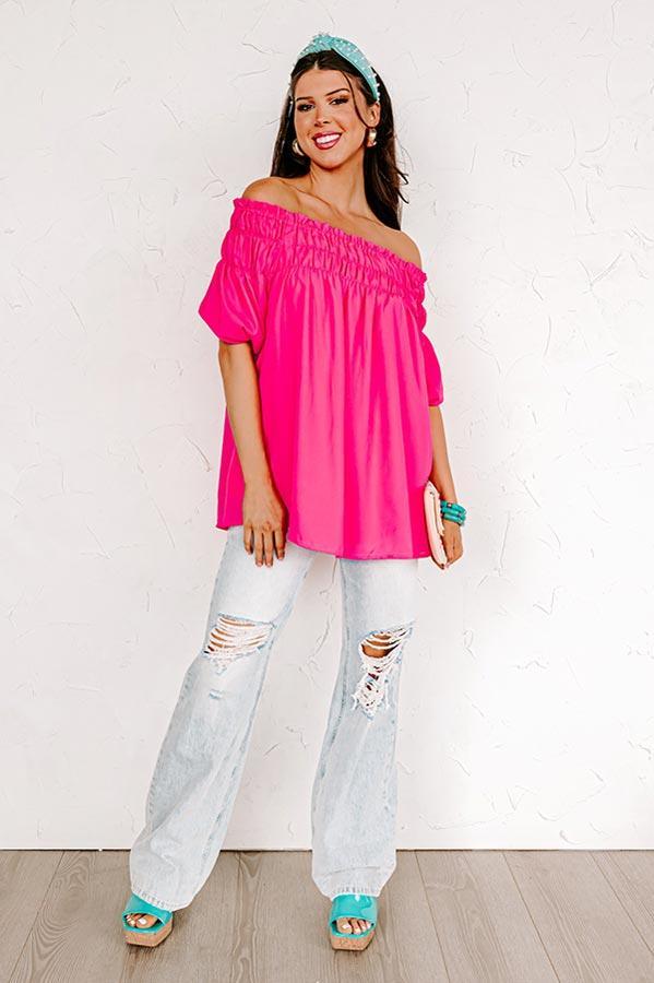 Made For Merriment Shift Top in Hot Pink Product Image