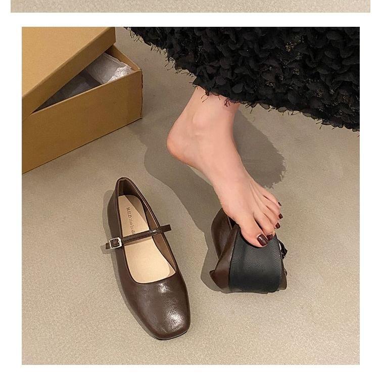 Square Toe Mary Jane Flats Product Image