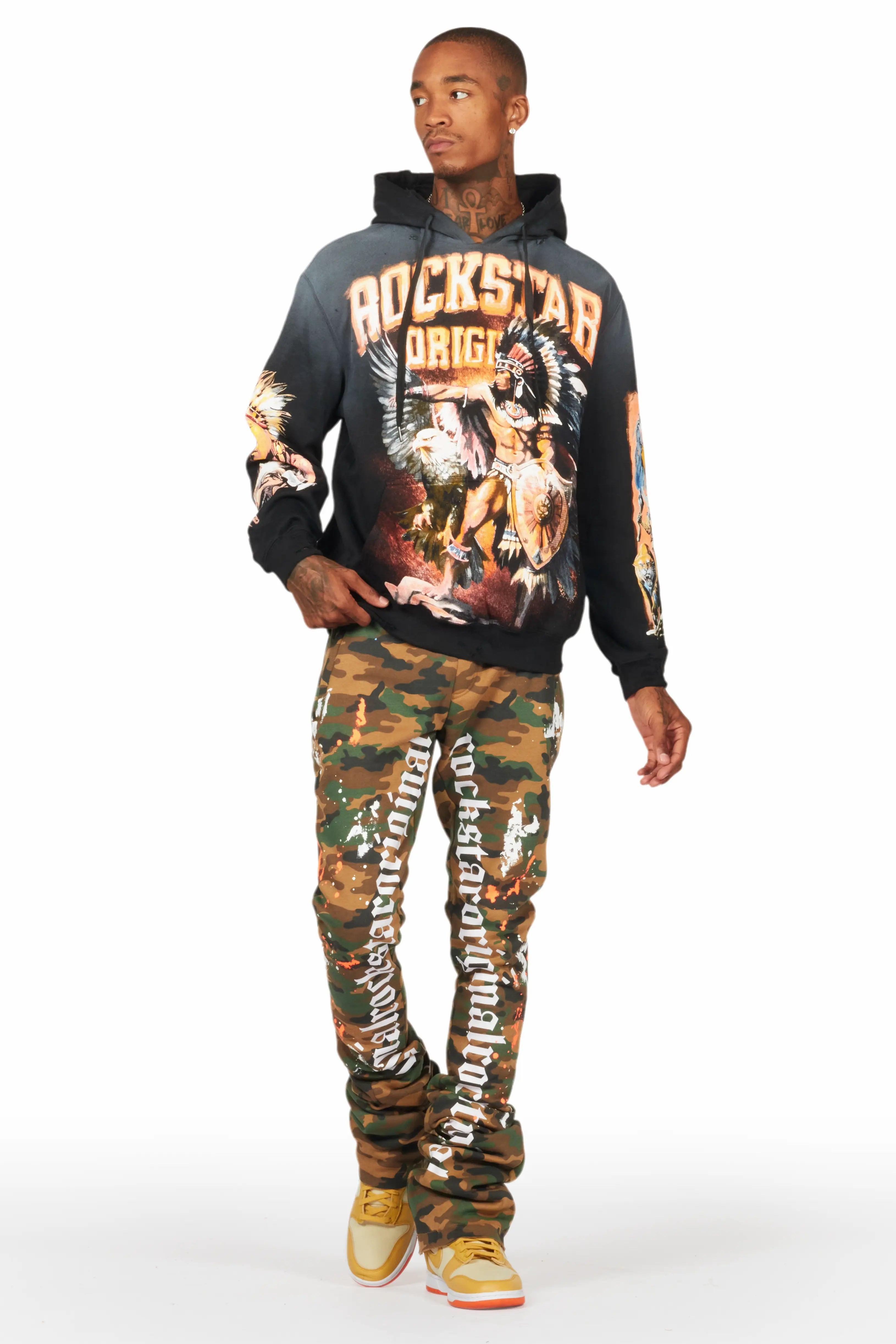 Adwin Painter Faded Camo Super Stacked Flare Pants Male Product Image