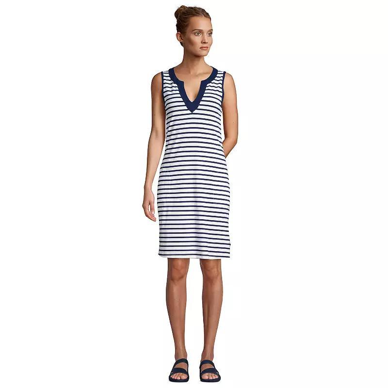 Womens Lands End Splitneck Swim Cover-Up Dress Product Image