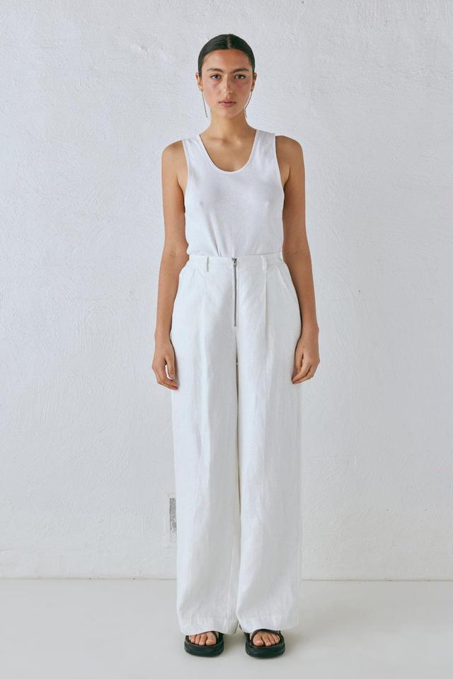 Nahna Linen Pants White Product Image