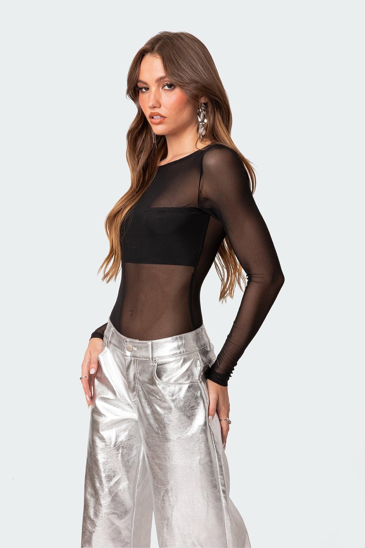 Sheer Mesh Bandeau Bodysuit Product Image