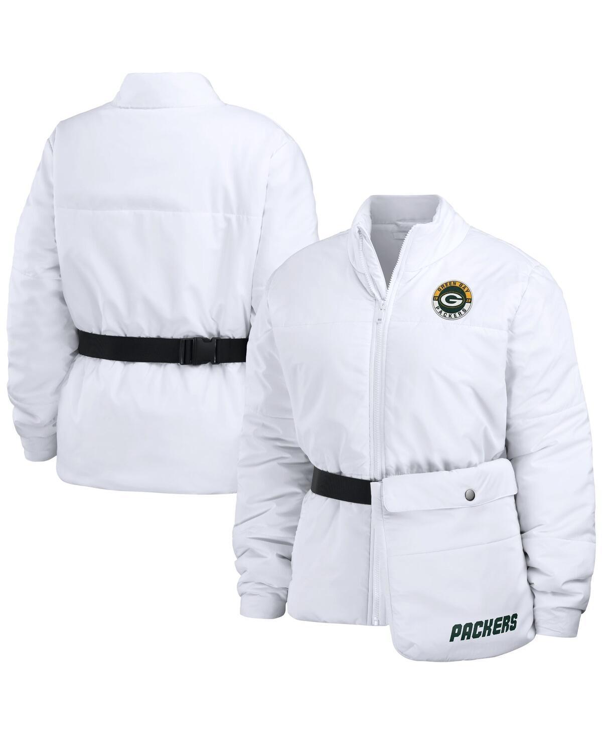 Womens Wear by Erin Andrews White Chicago Bears Packaway Full-Zip Puffer Jacket Product Image