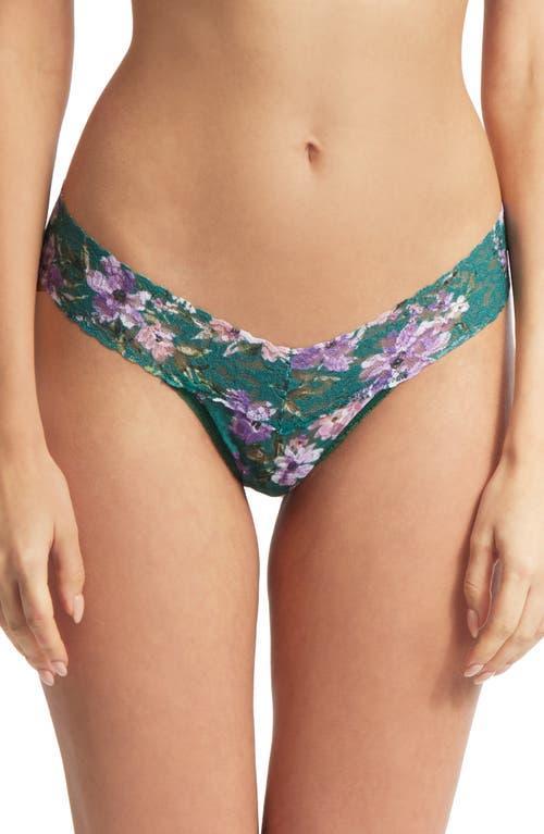 Printed Low-Rise Signature Lace Thong Product Image