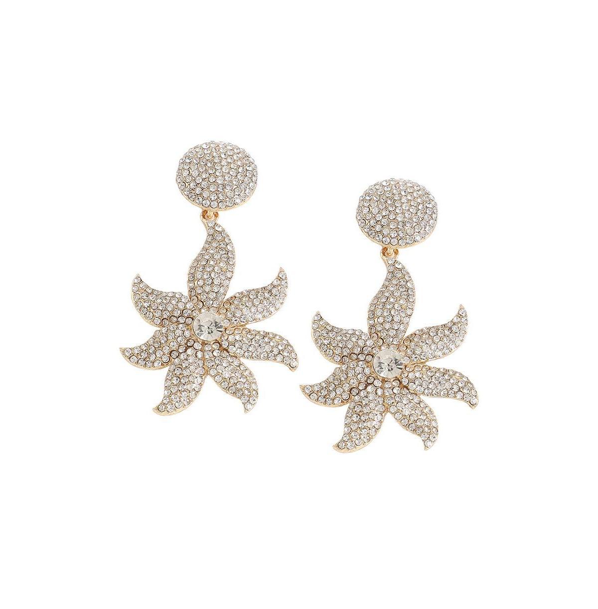 Sohi Womens Flora Bling Drop Earrings Product Image