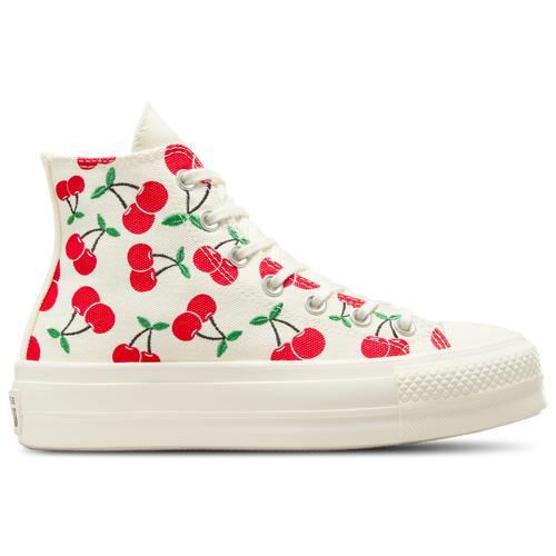 Converse Womens Converse Chuck Taylor All Star Lift Hi - Womens Basketball Shoes Green/Egret/Red Product Image