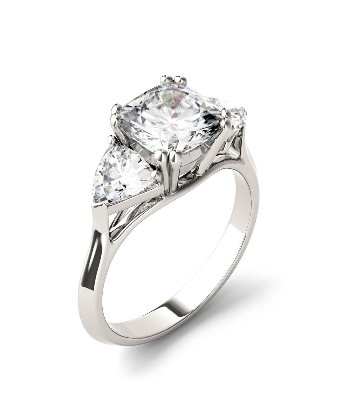 Charles & Colvard 3 Ct. T.w. Lab Created Moissanite Three Stone Ring In 14K White Gold Product Image