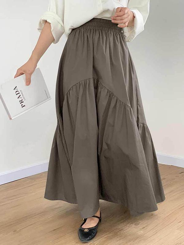 Loose Pleated Split-Joint Skirts Bottoms Product Image