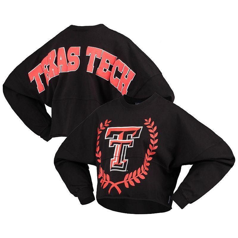 Womens Texas Tech Red Raiders Laurels Crop Long Sleeve T-Shirt Product Image