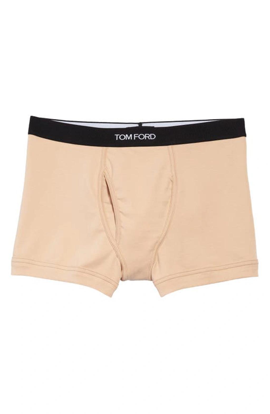 Logo-embroidered Cotton-blend Jersey Boxers In Vanilla Product Image