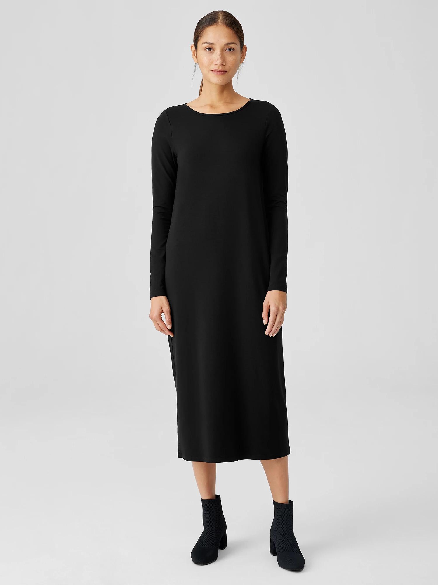 EILEEN FISHER Stretch Jersey Knit Jewel Knit Dressfemale Product Image